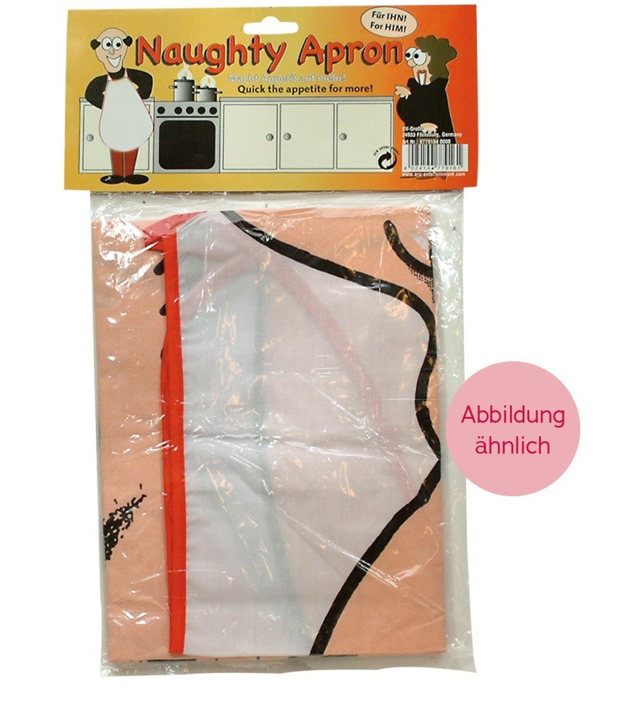 Schürze mit Comicprint eines nackten Mannes