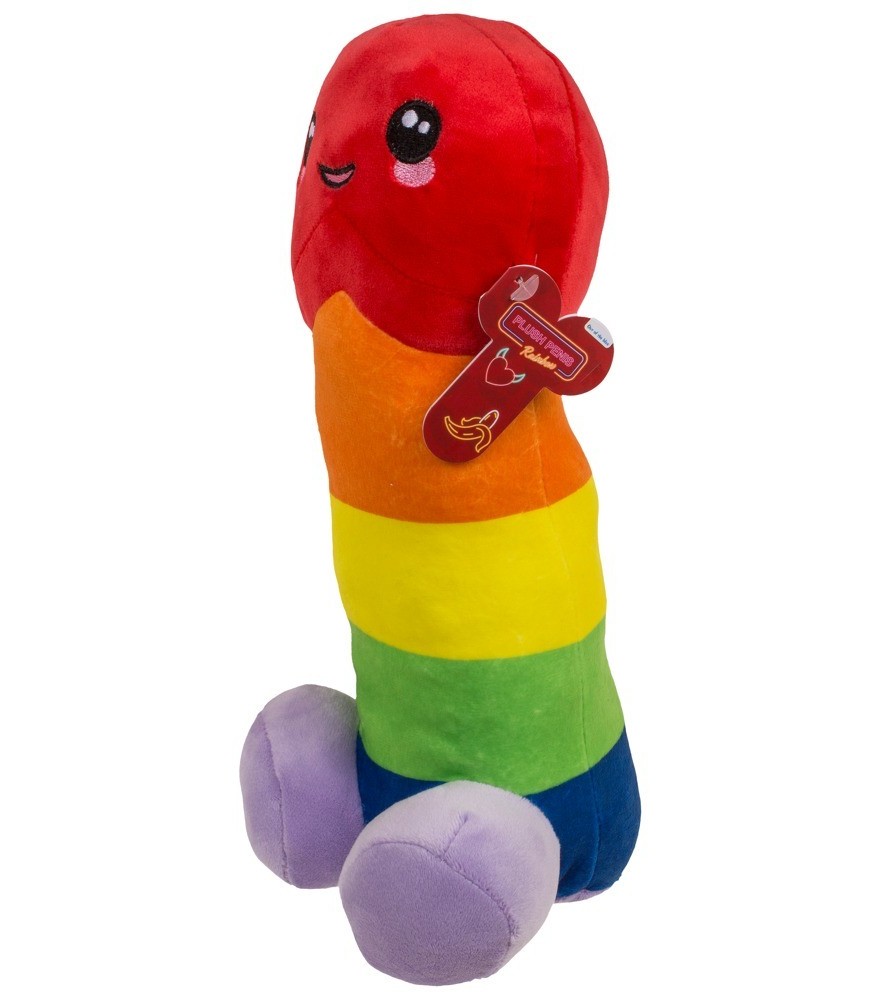 Plüsch-Penis „Regenbogen“ mit Plüsch-Hoden