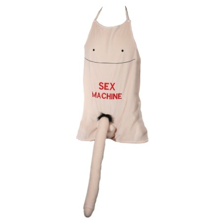 Schürze „Sex Machine“ mit 52 cm langem Plüsch-Penis