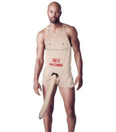 Schürze „Sex Machine“ mit 52 cm langem Plüsch-Penis