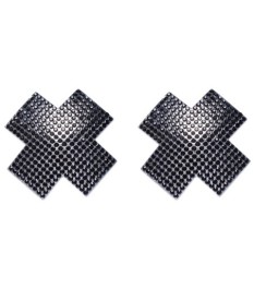 Nippelsticker „Cross“ mit schillernden Schmucksteinchen