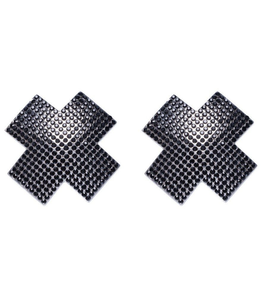 Nippelsticker „Cross“ mit schillernden Schmucksteinchen