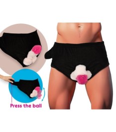 Gag-Slip mit beweglichem Plüsch-Penis