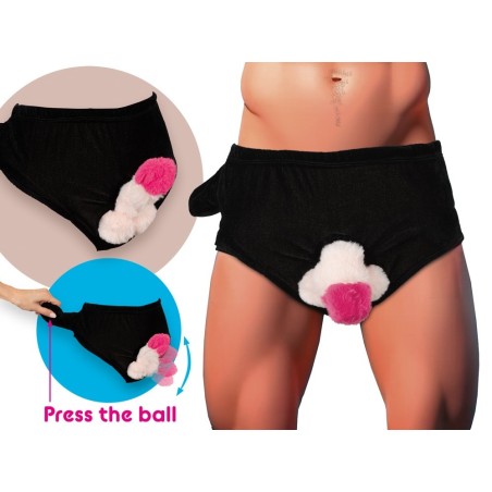 Gag-Slip mit beweglichem Plüsch-Penis