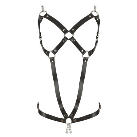 Harness aus Leder mit Metallketten im Schritt