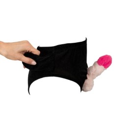 Gag-Slip mit beweglichem Plüsch-Penis