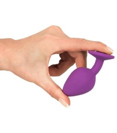 Analplug, lila mit Schmuckstein