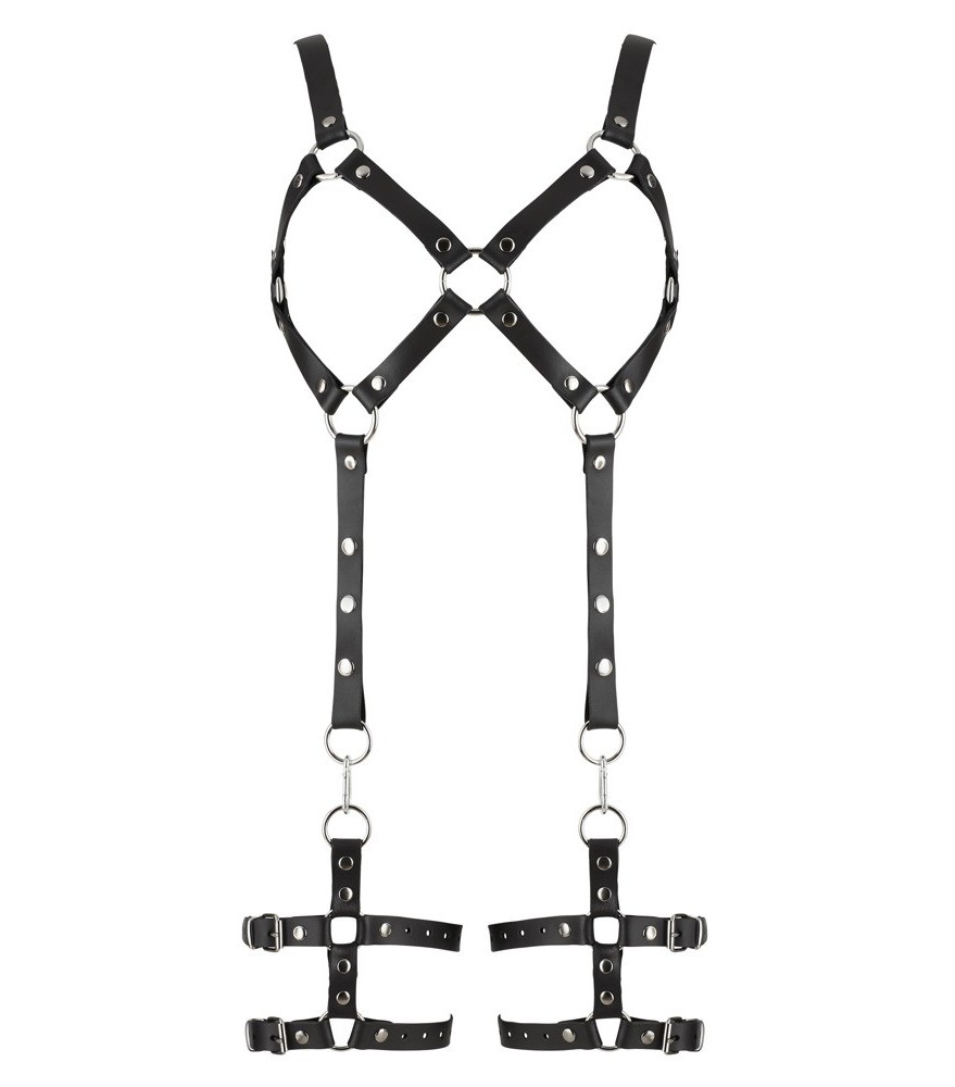 Harness aus Leder mit abnehmbaren Beinfesseln
