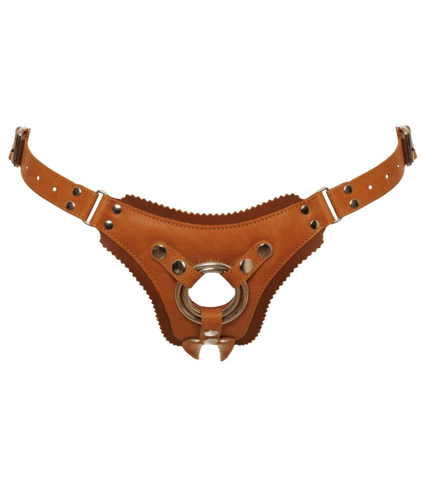 Umschnall-Jock „Strap-on“ aus Leder im Naturlook