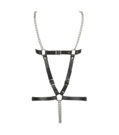 Harness aus Leder mit Metallketten im Schritt