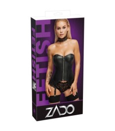 Corsage aus weichem Leder (Lamm) mit Strapsen