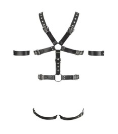 Harness aus Leder mit 3 Penis-/Hodenringen
