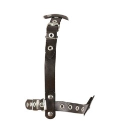 Kopffessel aus Leder mit Latexdildo und Innenknebel