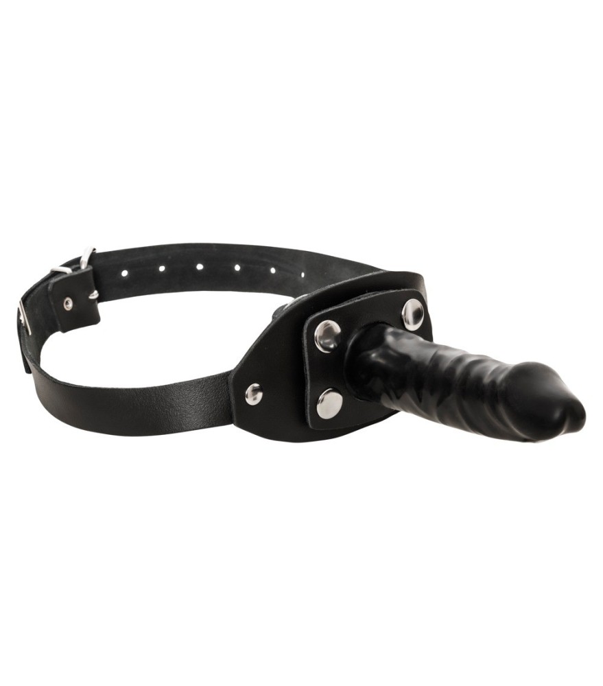 Knebel aus Latex mit abnehmbarem Außen-Dildo