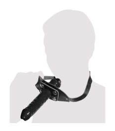 Knebel aus Latex mit abnehmbarem Außen-Dildo