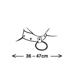 Halsfessel aus Leder und 3 Metallketten