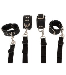 Bettfessel-Set mit Hand- und Fußfesseln aus Leder