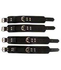 Bettfessel-Set mit Hand- und Fußfesseln aus Leder