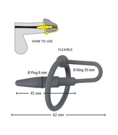 „Penisplug With Glans Ring“ mit Eichelring, komplett aus Silikon