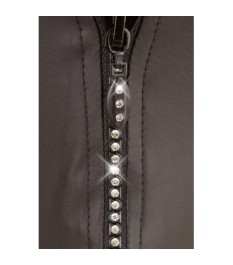 String mit strassverziertem Reißverschluss