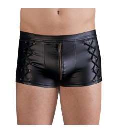 Pants im schwarzen Mattlook mit seitlichen Schnürungen