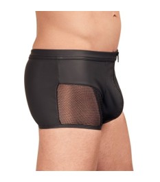 Pants im trendigen Mattlook mit Netz-Einsätzen