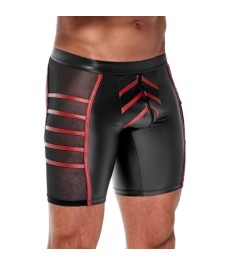 Shorts im 2-farbigen Mattlook mit Netzeinsätzen