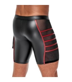 Shorts im 2-farbigen Mattlook mit Netzeinsätzen