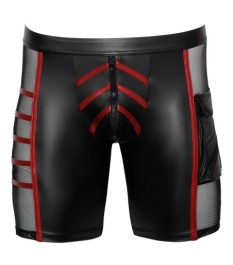 Shorts im 2-farbigen Mattlook mit Netzeinsätzen