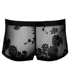 Pants aus feinem Powernet mit Paradies-Samtflockprint