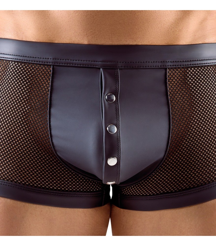 Shorts im 2-farbigen Mattlook mit Netzeinsätzen