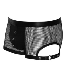 Shorts im 2-farbigen Mattlook mit Netzeinsätzen