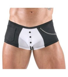 Pants aus feinem Powernet mit Paradies-Samtflockprint