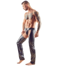 Chaps plus String aus Lederimitat