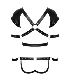 Body in Harness-Optik mit 4 abnehmbaren Fesseln