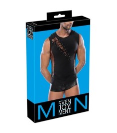 Shirt mit Netz-Einsätzen, Schnürung und D-Ringen