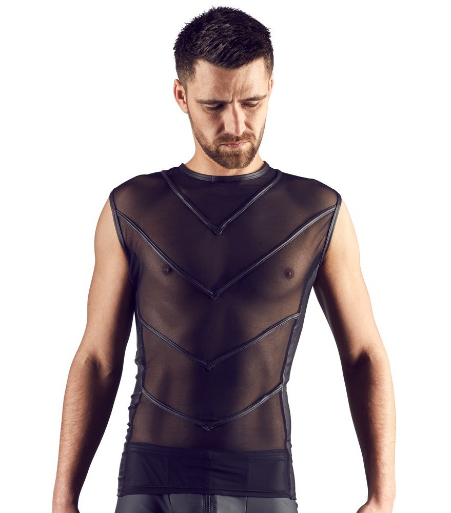 Shirt mit Einsätzen aus Powernet