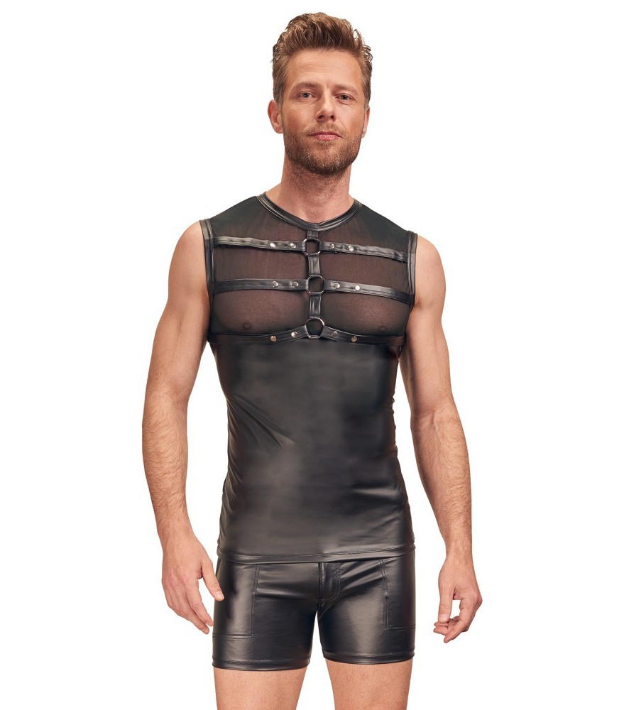 Top aus elastischem Powernet und trendigem Mattlook