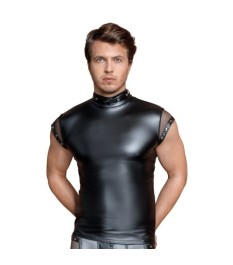 Shirt im Mattlook mit kurzen Netz-Ärmeln