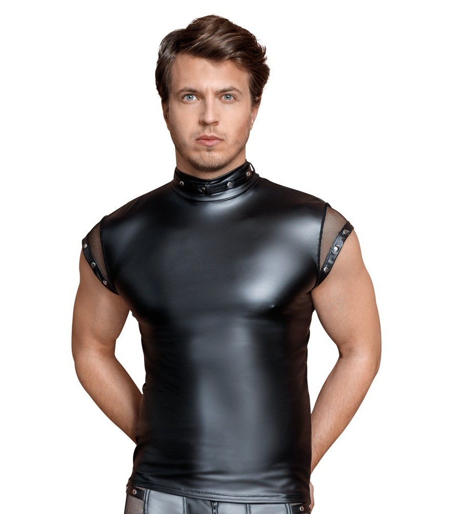 Shirt im Mattlook mit kurzen Netz-Ärmeln