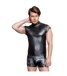 Shirt im Mattlook mit kurzen Netz-Ärmeln