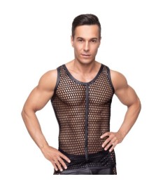 Shirt mit Grobnetz-Front und Rücken im Mattlook