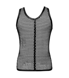 Shirt mit Grobnetz-Front und Rücken im Mattlook