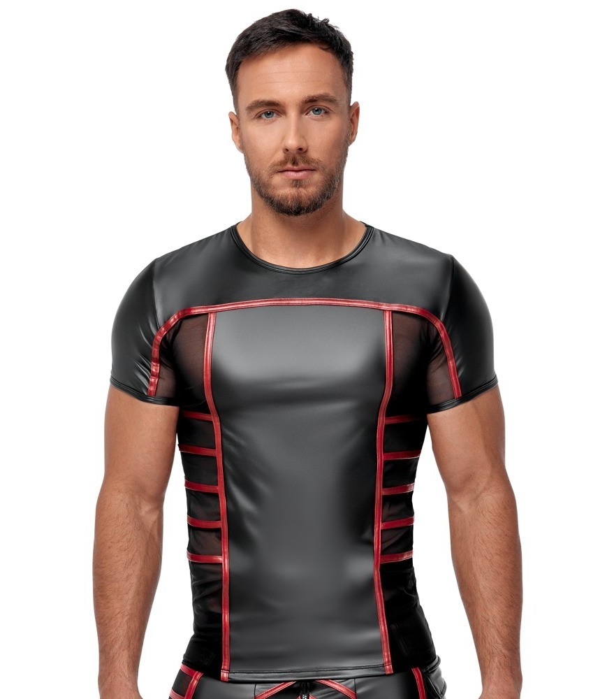 Shirt im 2-farbigen Mattlook mit Netzeinsätzen