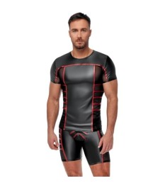 Shirt im 2-farbigen Mattlook mit Netzeinsätzen