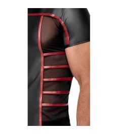 Shirt im 2-farbigen Mattlook mit Netzeinsätzen