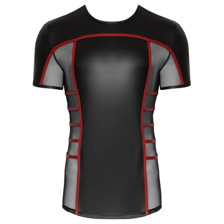 Shirt im schwarzen Mattlook mit kurzem Reißverschluss