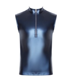 Shirt im Blue Metallic-Mattlook