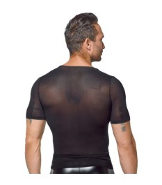 Shirt im Mattlook mit kurzen Netz-Ärmeln