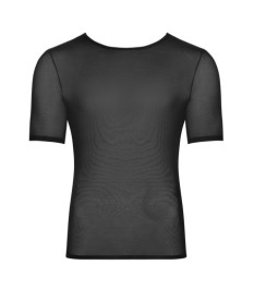 Shirt im Mattlook mit kurzen Netz-Ärmeln